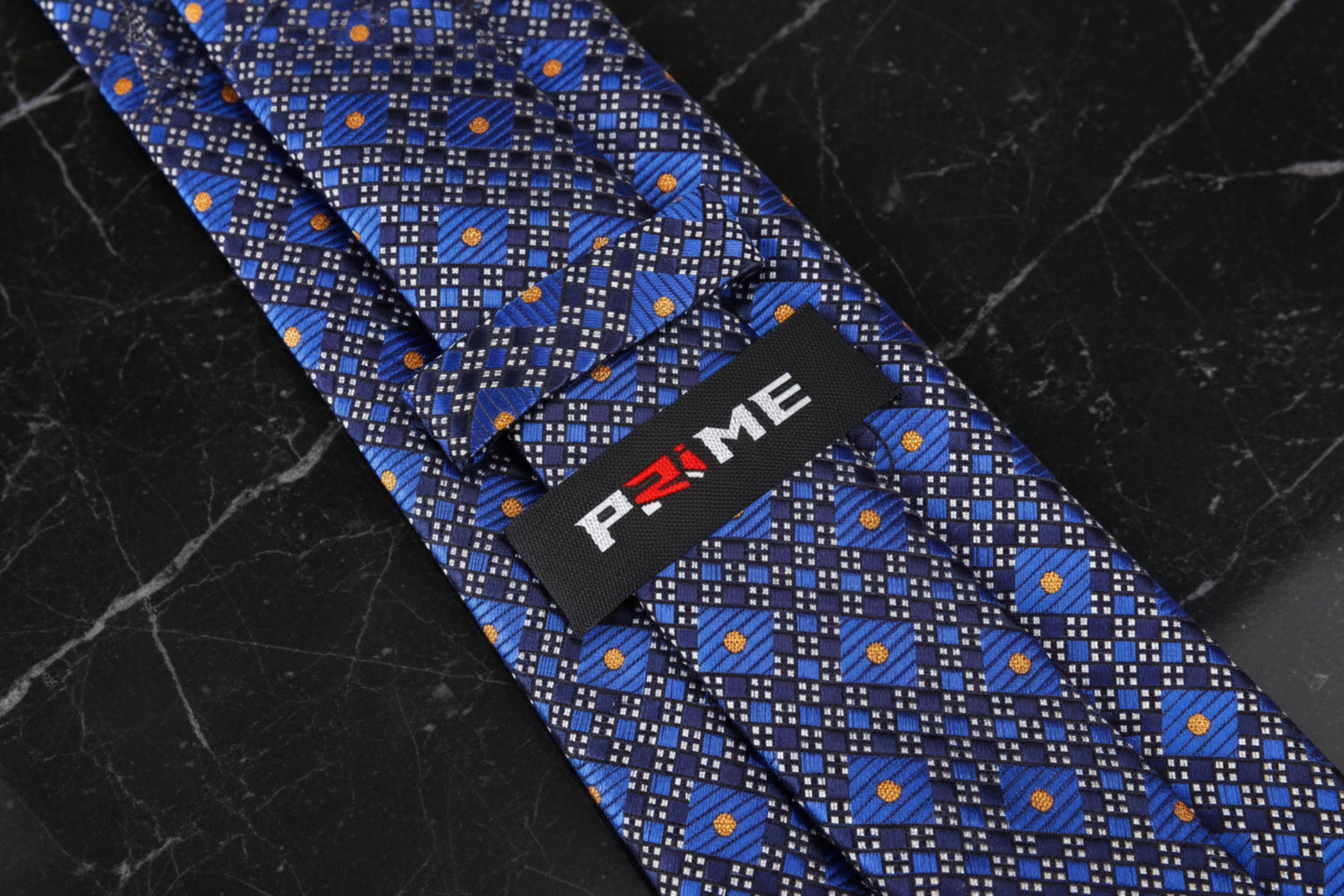 Tie Keep: Blue, Yellow Gold Geometric Tie 
