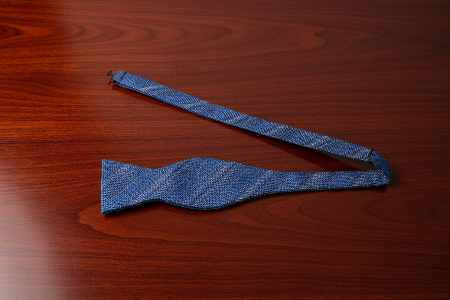 View 2: A Blueish Solid Gradient Pattern Self Tie Bow Tie