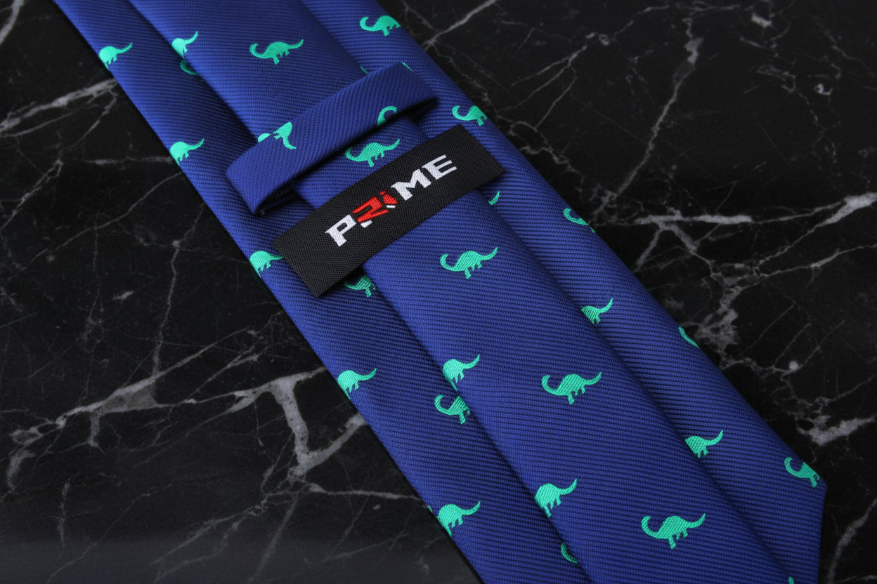 Blue and Green Silk Brontosaurus Tie Keep