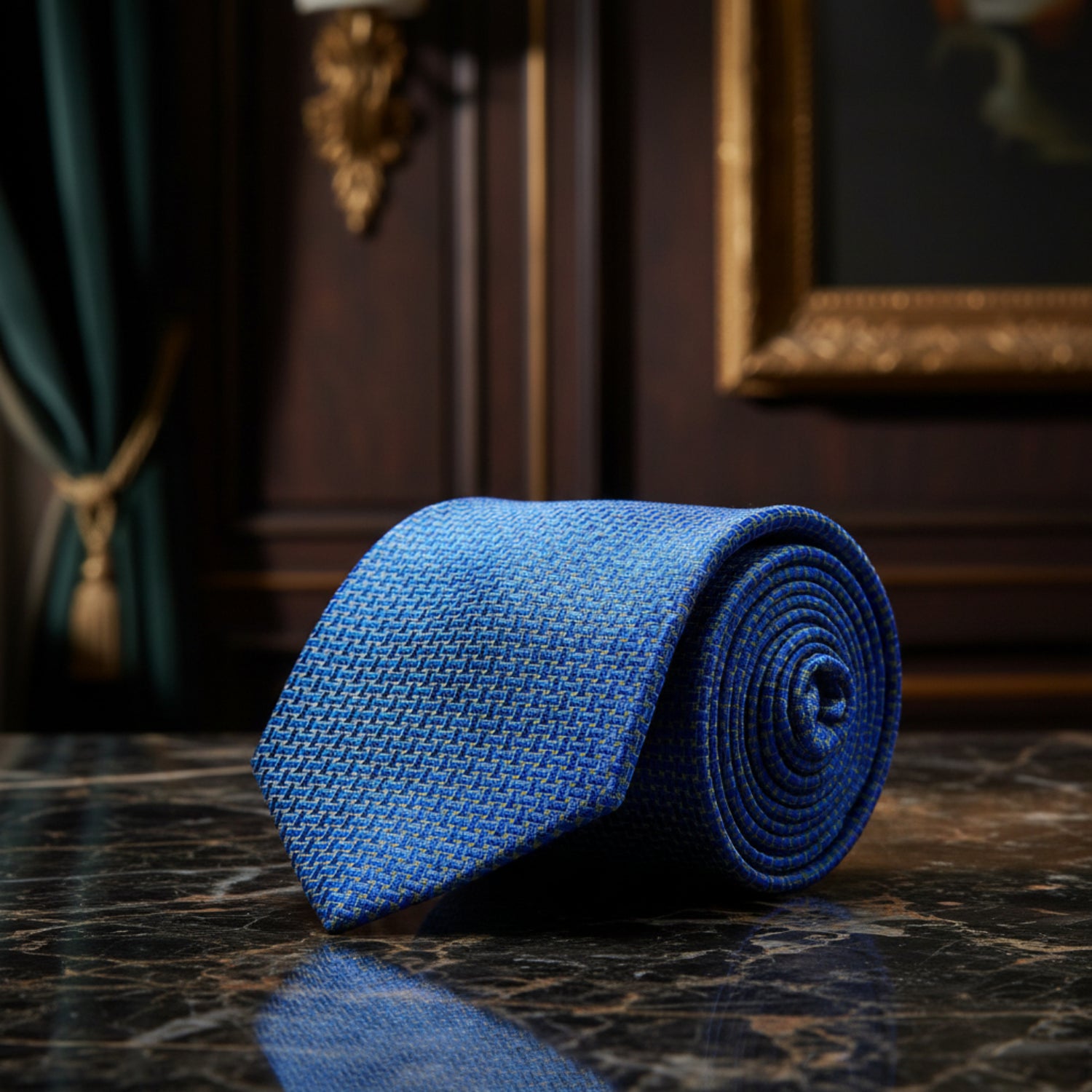 Blue, Green Geometric Fresh Creek Tie  