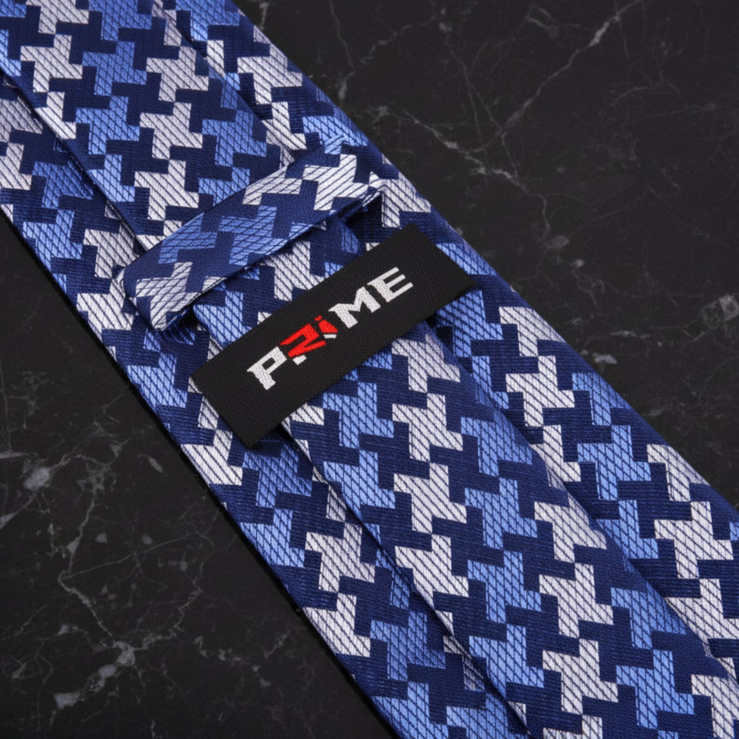 Blue, Grey Hounds Tooth Tie Keep