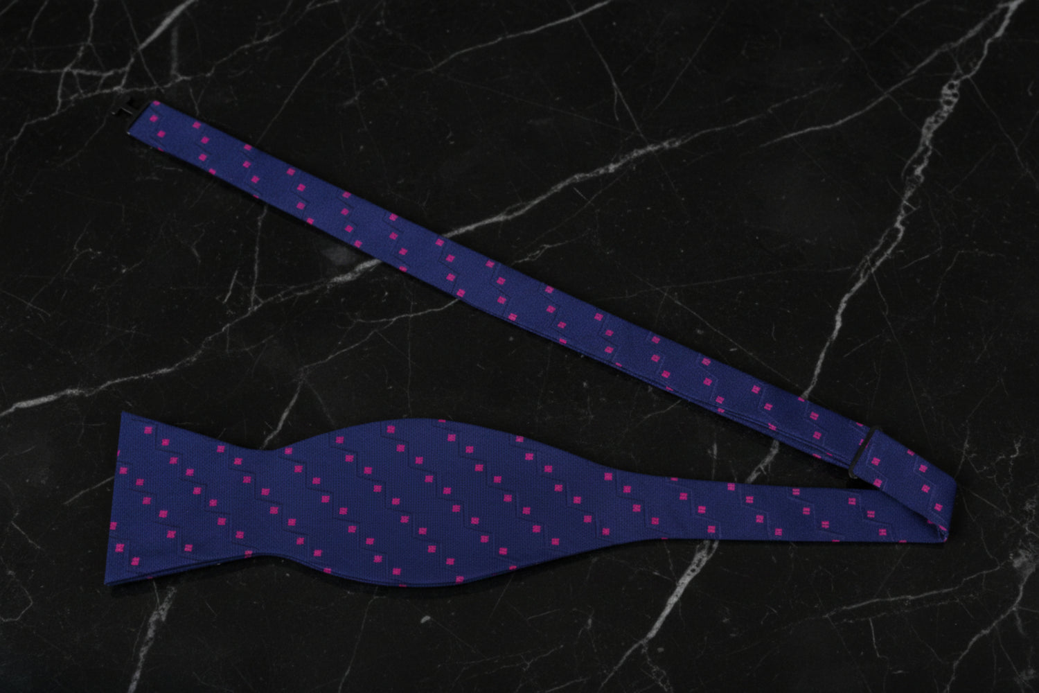 Blue and Pink Geometric Bow Tie Self Tie
