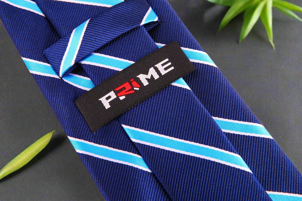 Deep Blue, Light Blue Stripe Tie Keep