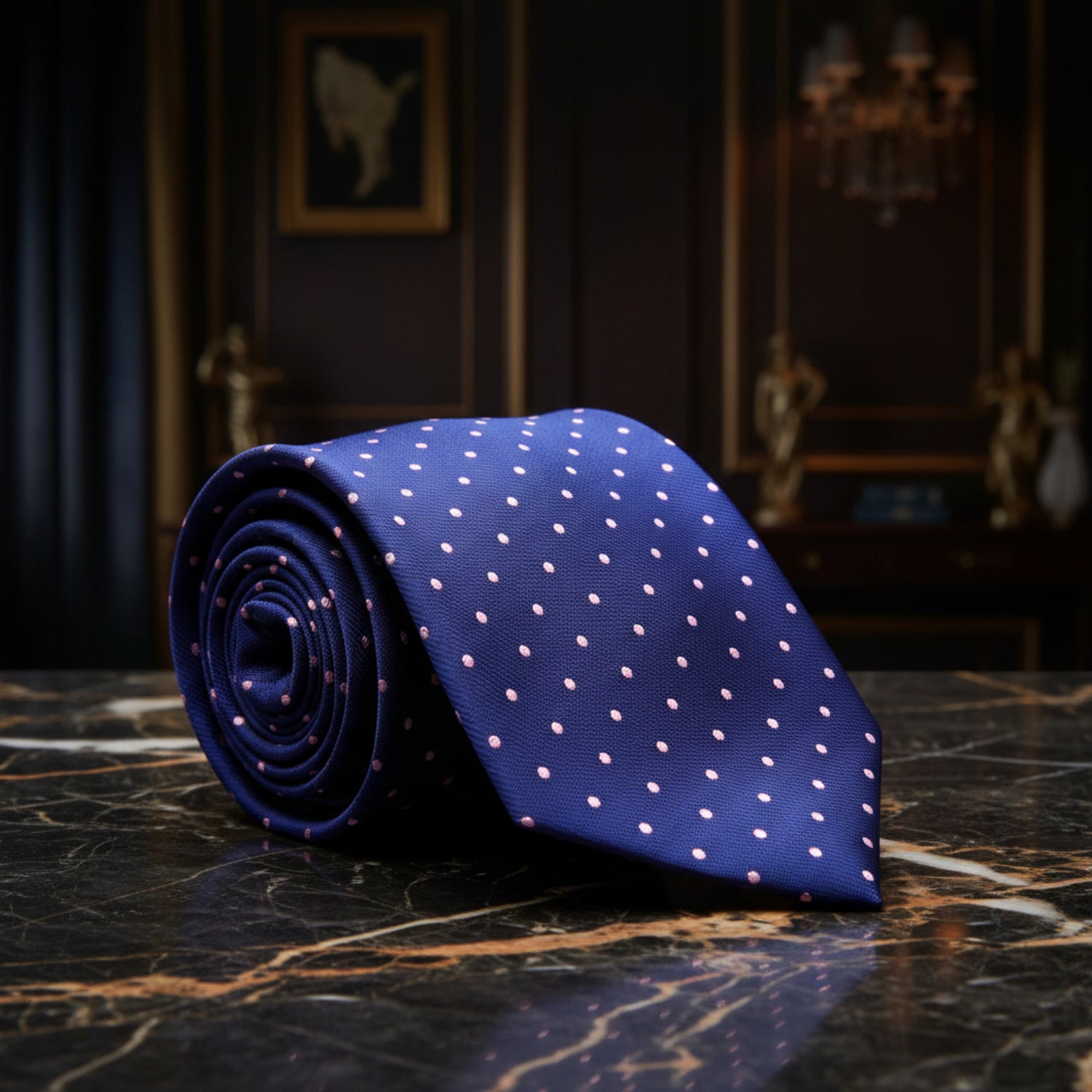 Blue, Pink Small Polka Dot Tie 
