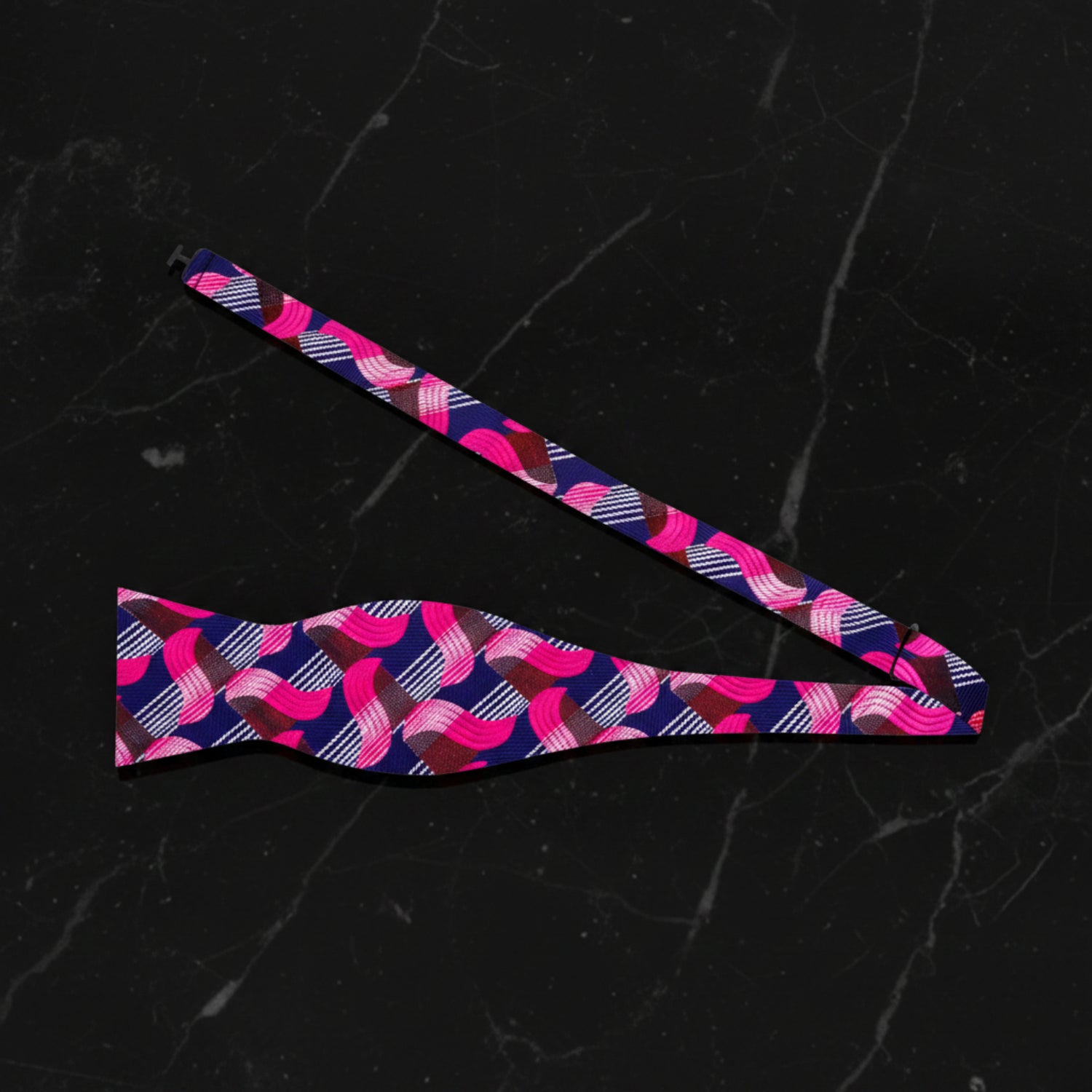 Blue Pink Waves Self Tie Bow Tie