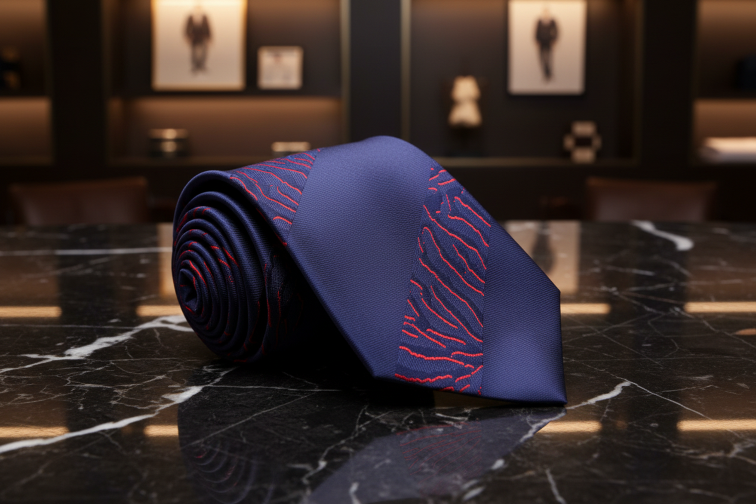Blue Red Tiger Strength Tie