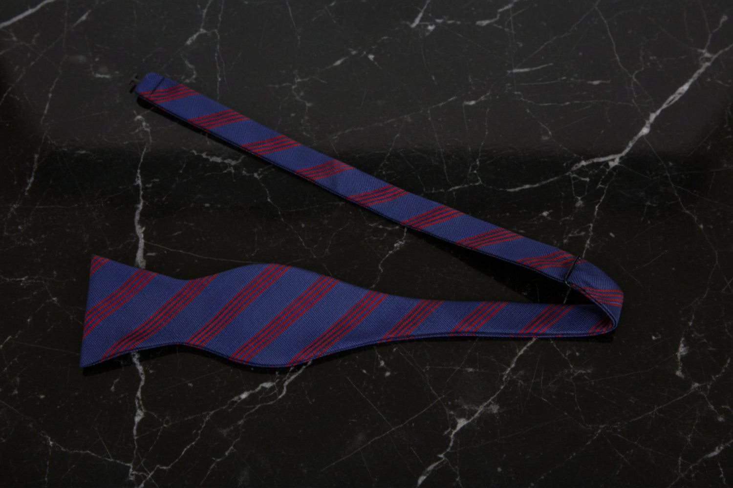 Self Tie Blue Red Stripe Bow Tie