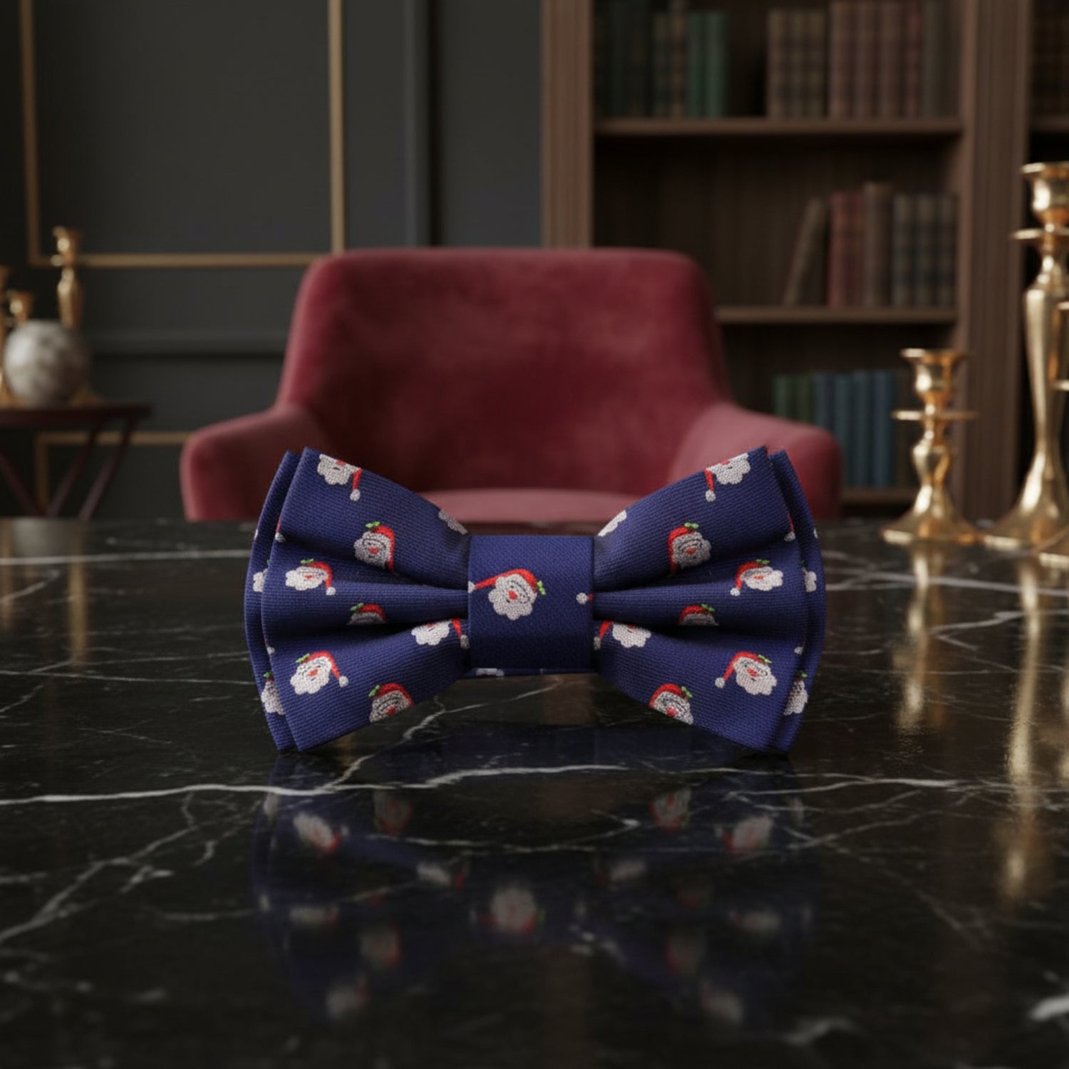 Blue with Santa Bow Tie