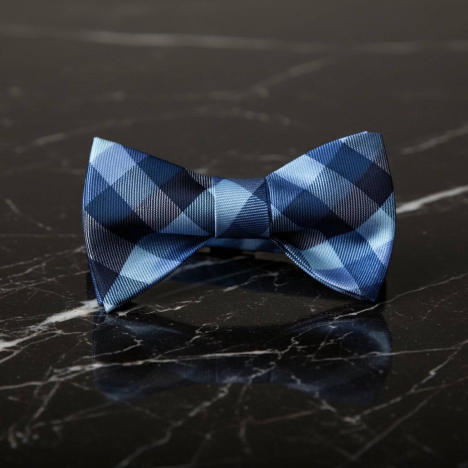 Shades of Blue Geometric Bow Tie