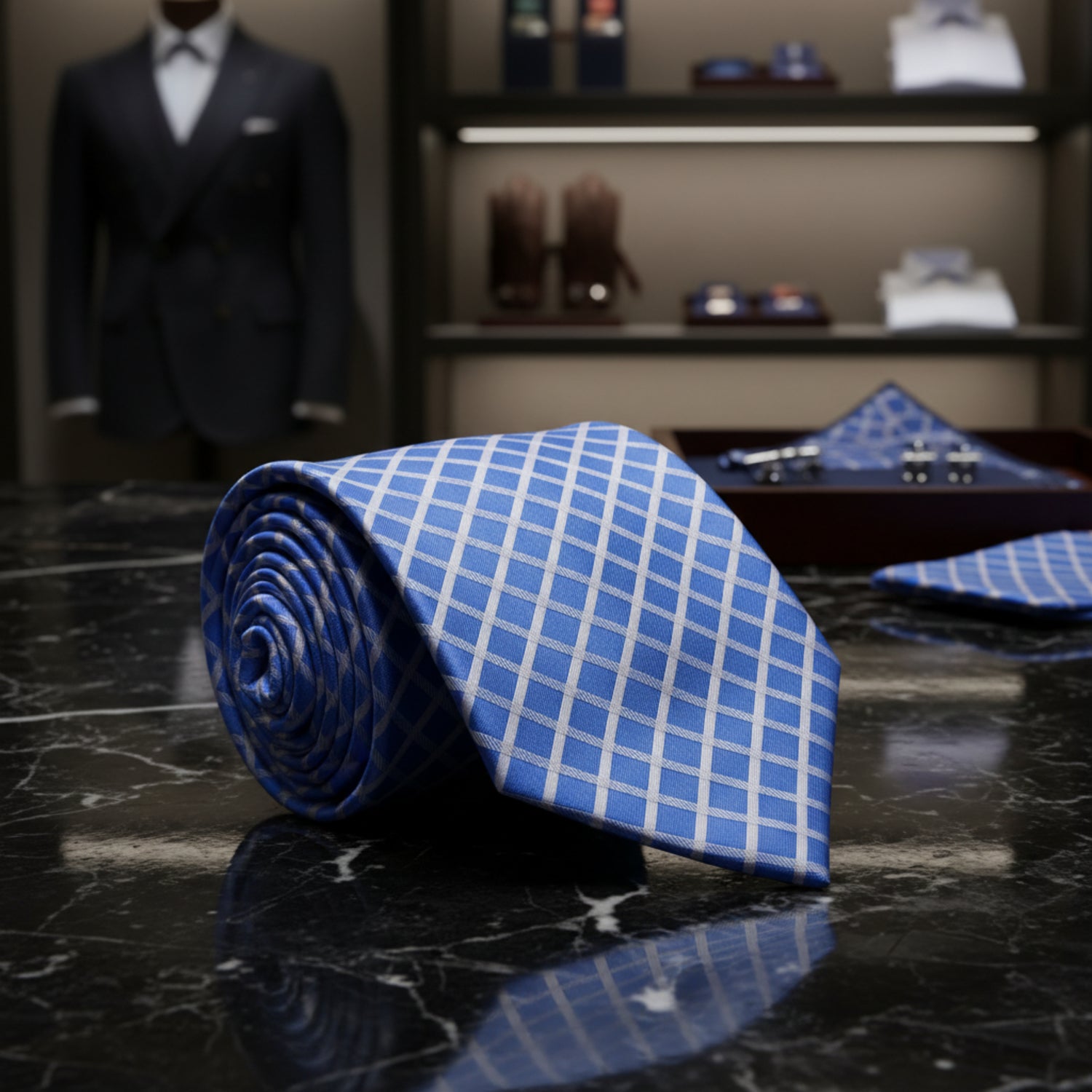 Light Blue Interlock Tie  