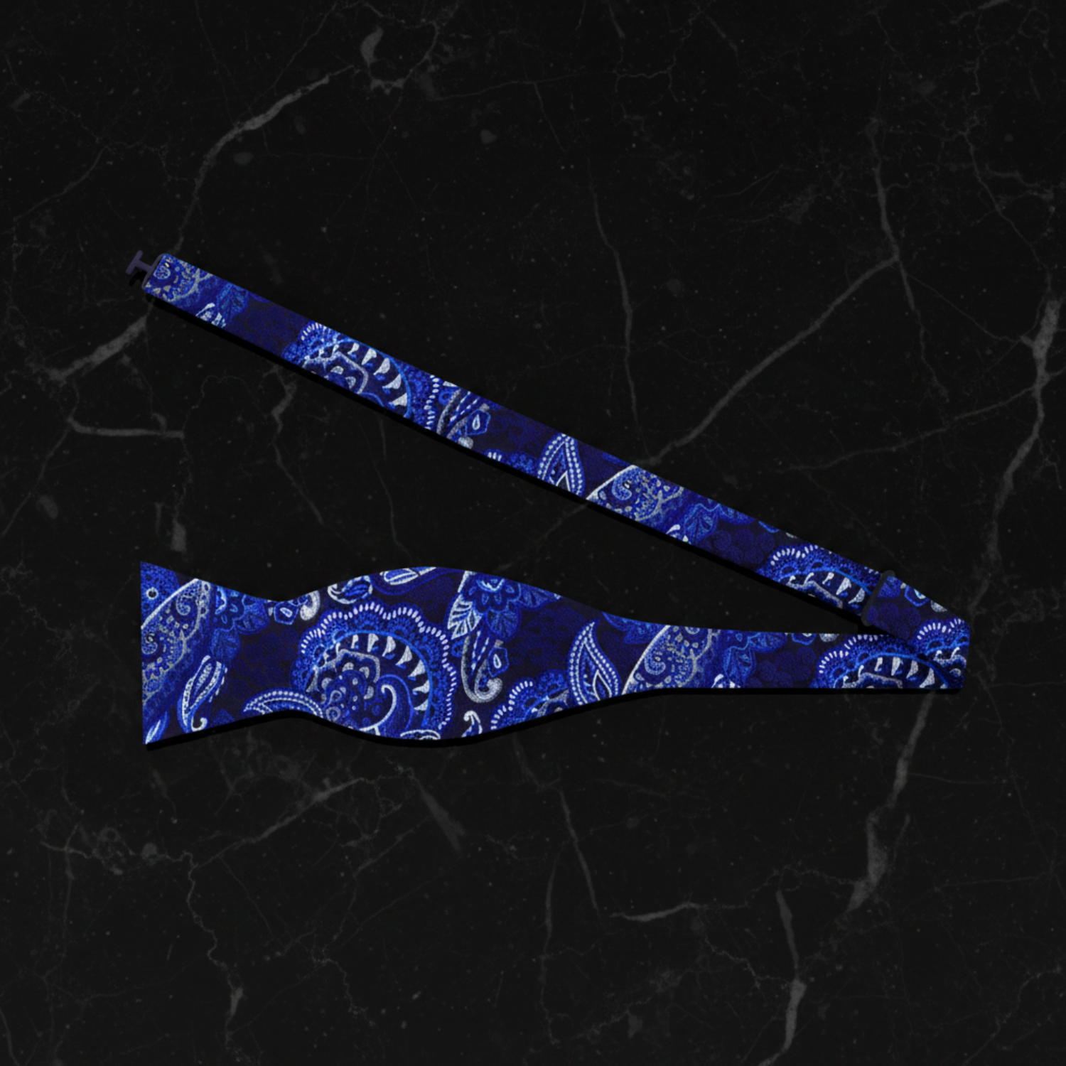 Blue Paisley Bow Tie Self Tie