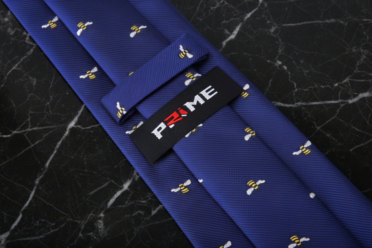 Blue, Yellow, Black Honey Bee Tie Keep