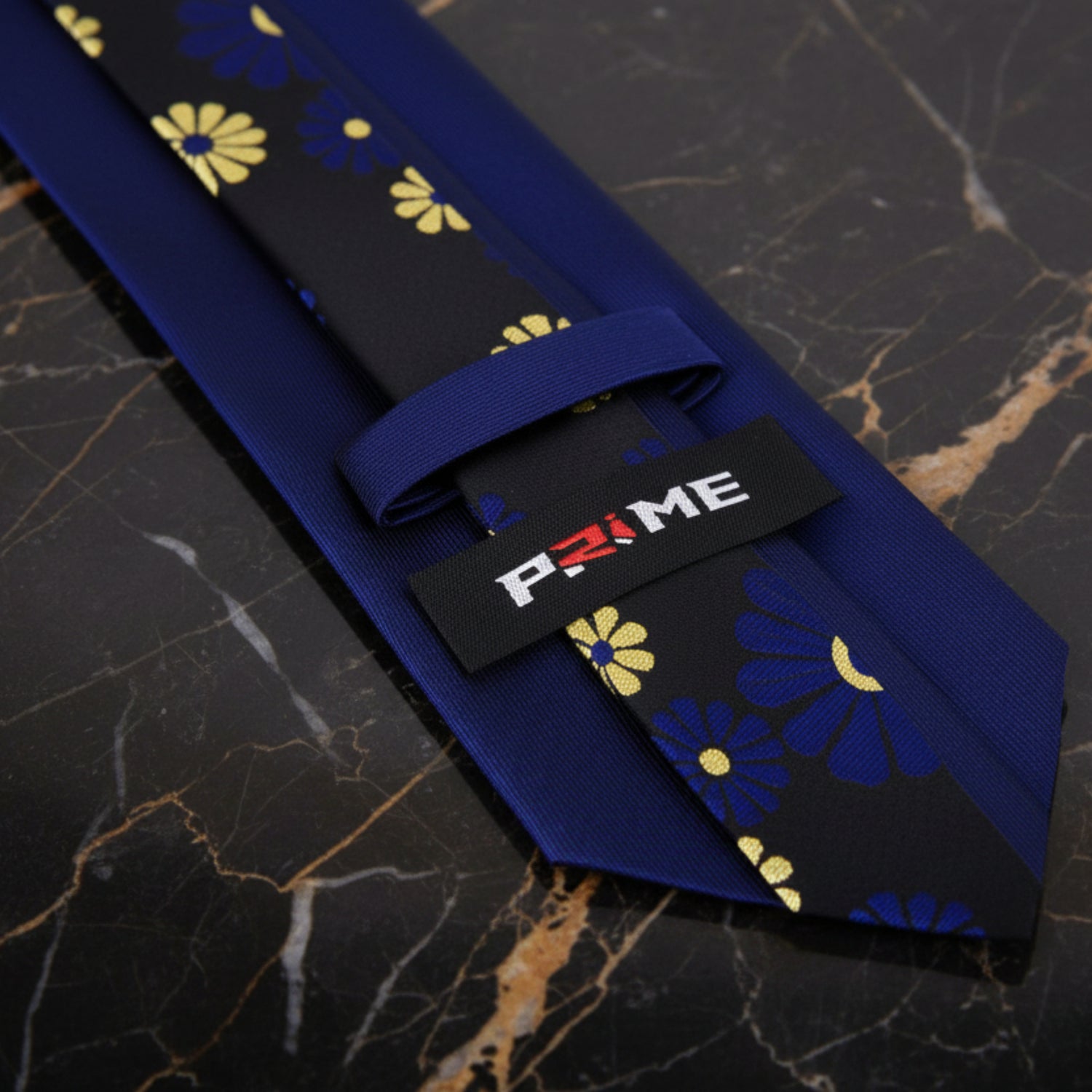 Blue, Black, Yellow Floral Tie Keep