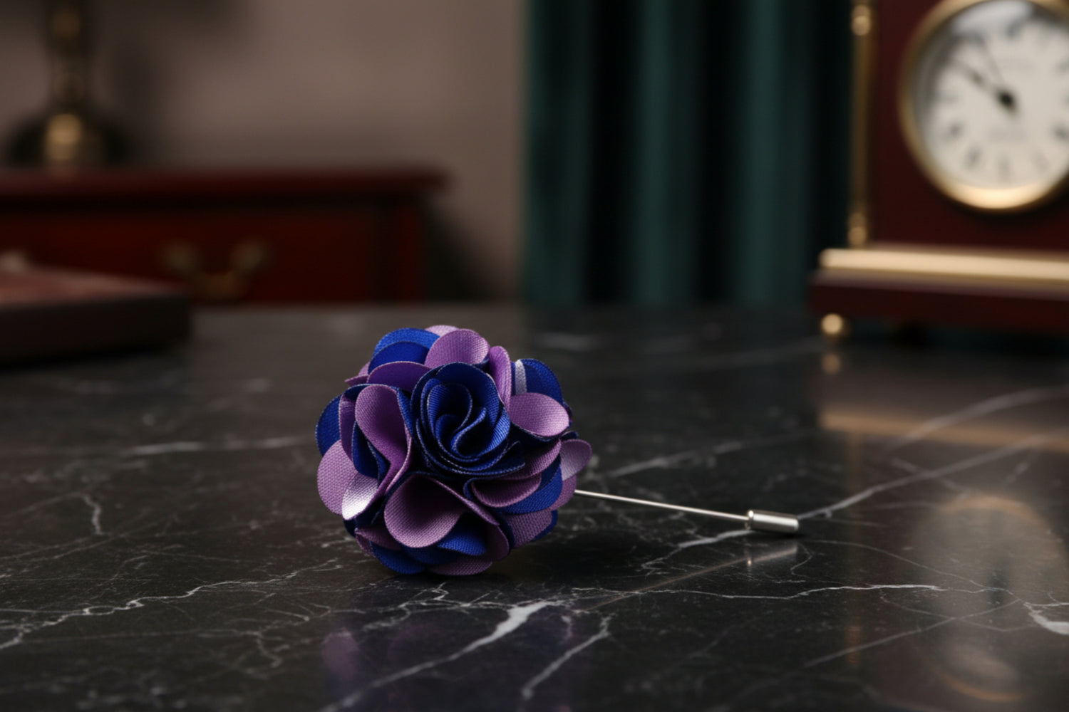 Blue Purple Flower Lapel Pin||Blue, Purple