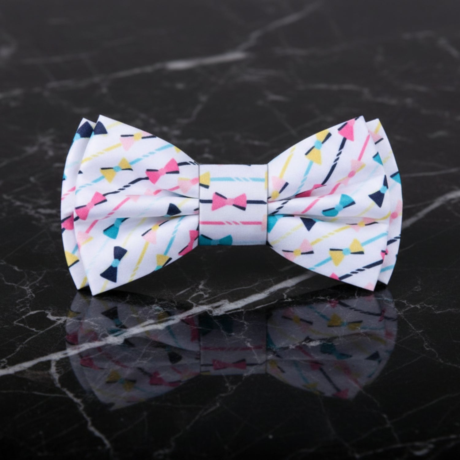 White, Yellow, Blue Black, Bow Ties