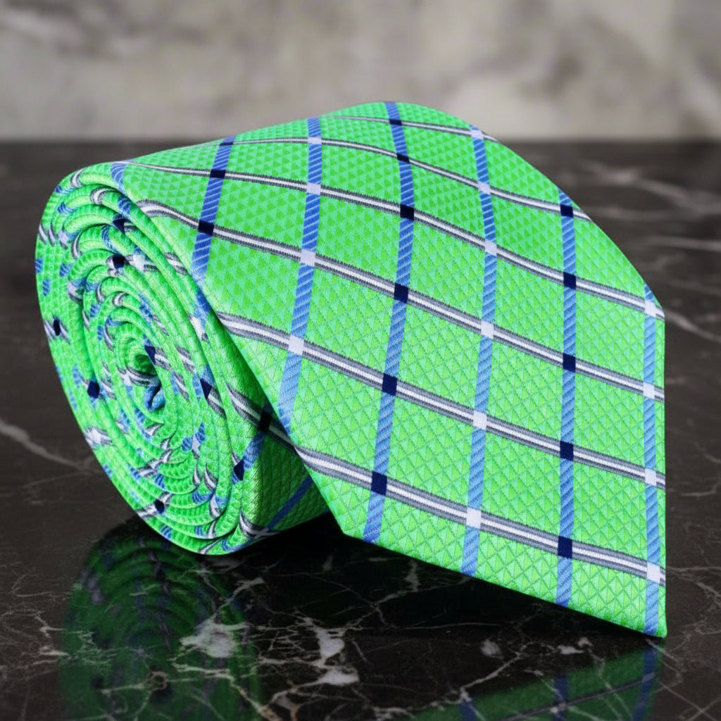 Green Geometric Tie 