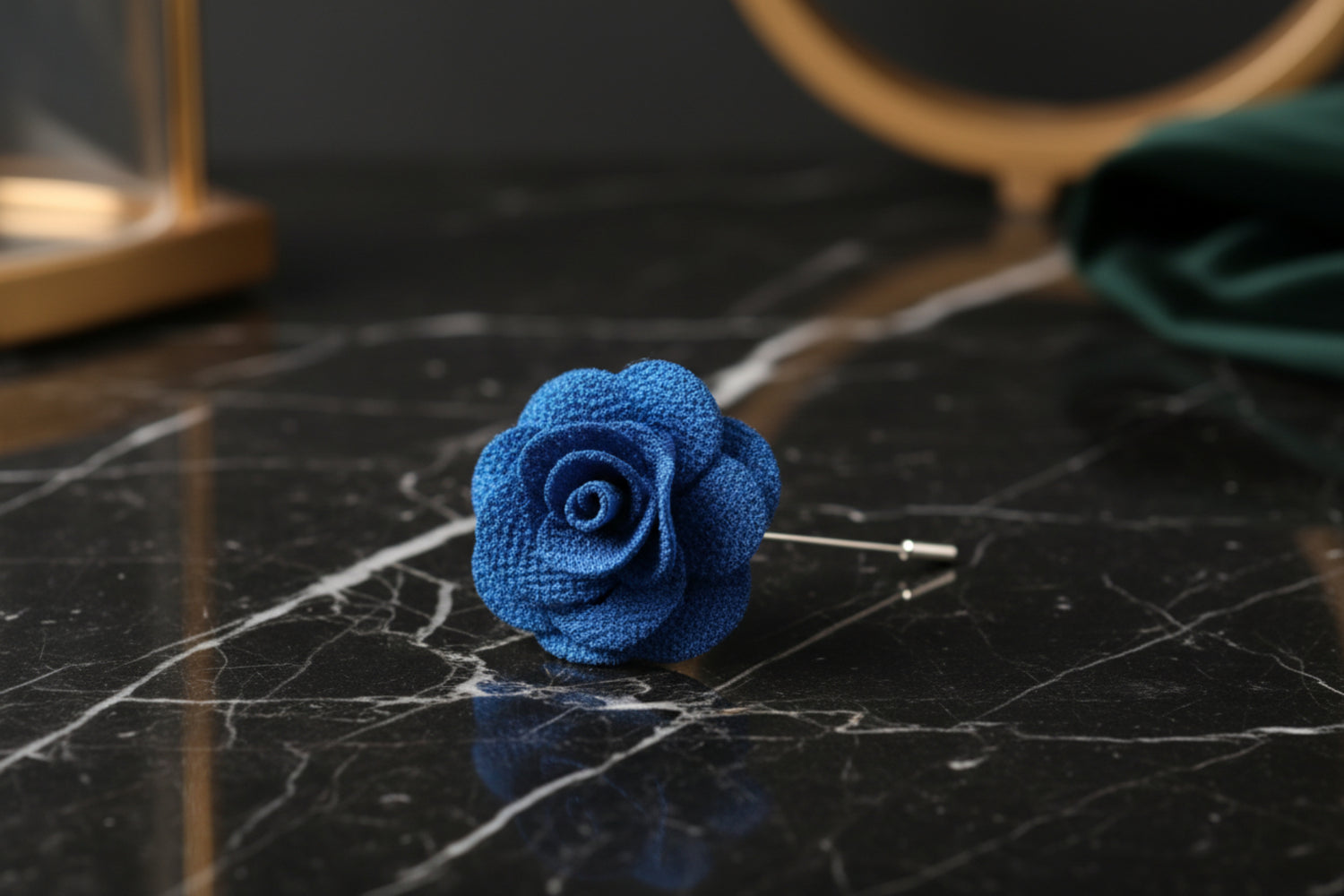 A Blue Colored Lapel Flower