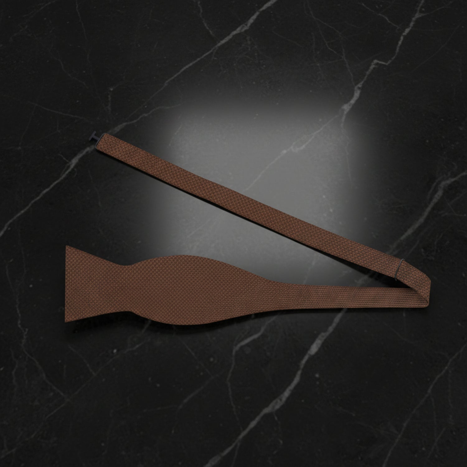 A Brown Houndstooth Pattern Self Tie Bow Tie Untied