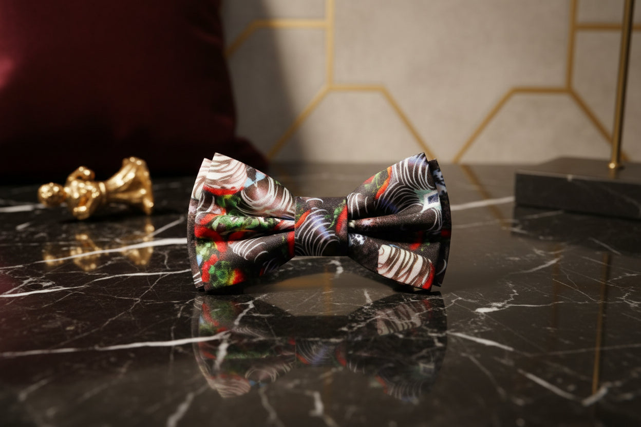 Brown, Red, White Chocolate Covered Strawberries Bow Tie