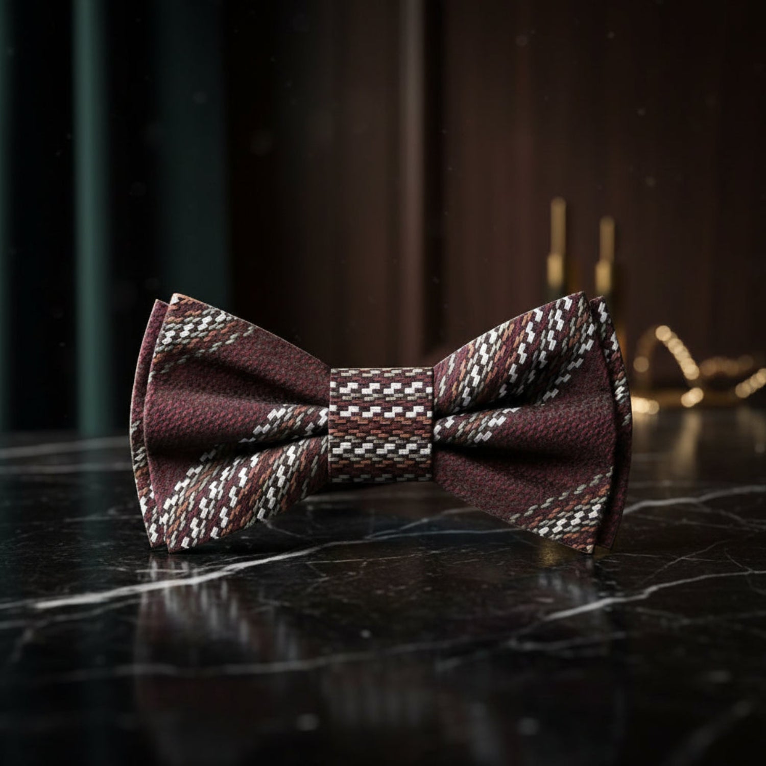 brown bow tie