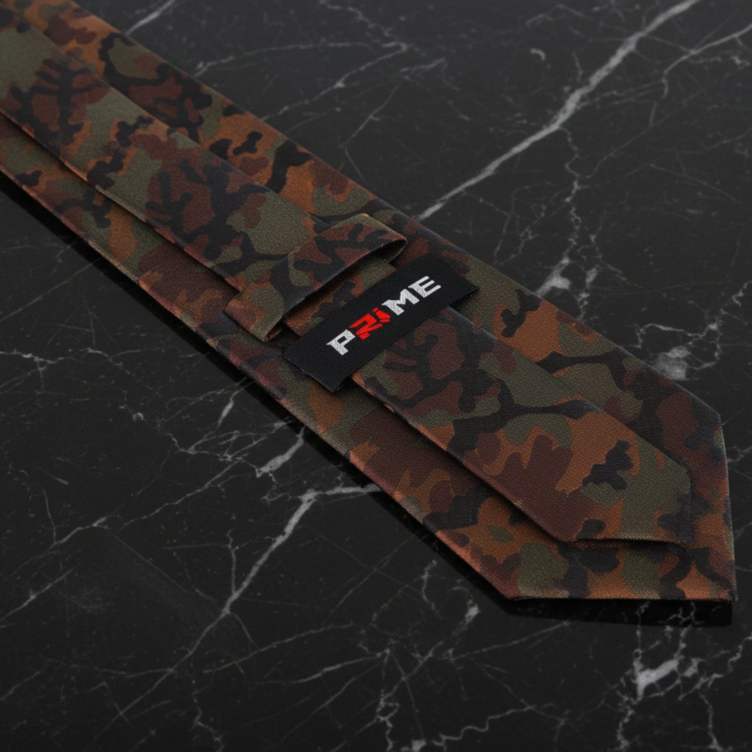 Tie Keep: Brown, Black Camouflage Necktie