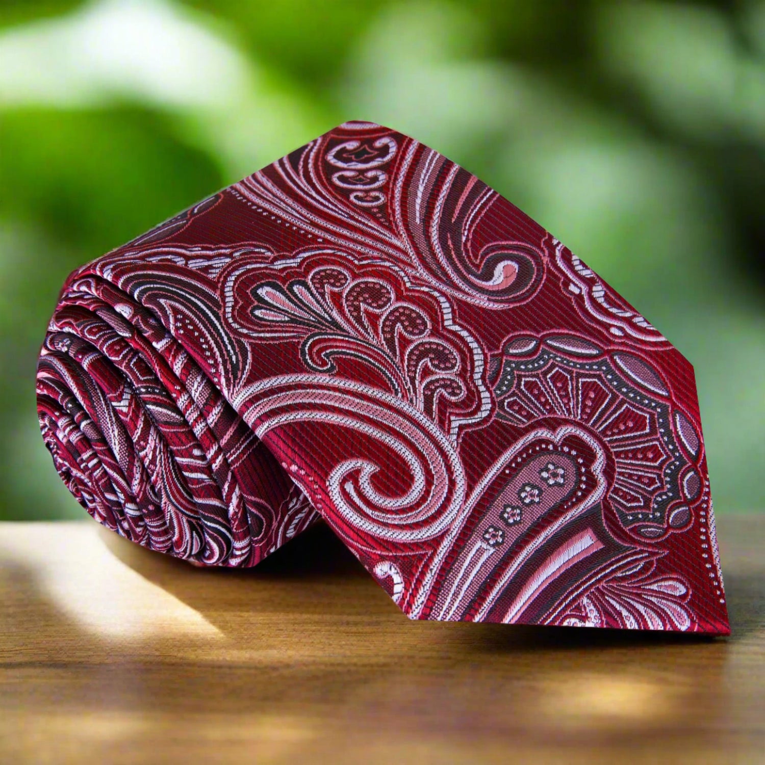 Burgundy Paisley Tie