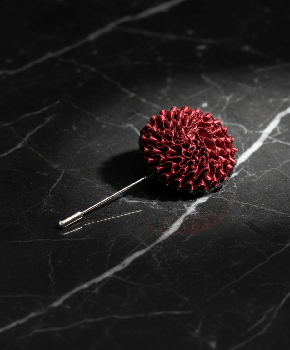 A Solid Green Intricate Fancy Burst Lapel Pin||Green