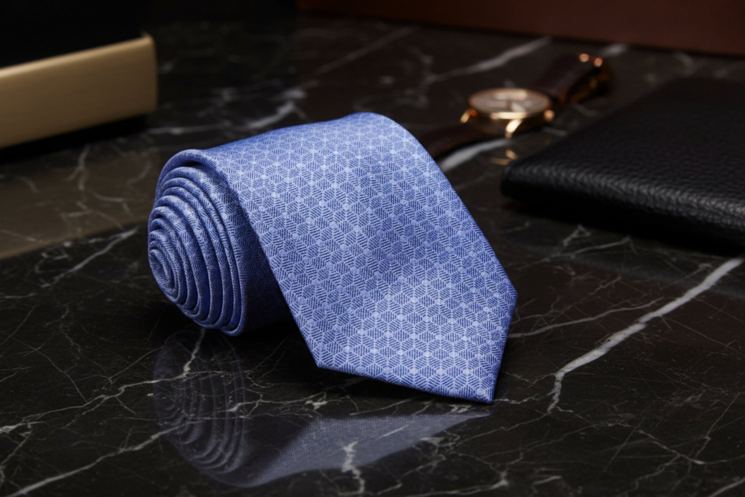 Deep Periwinkle, Blue 3D Cubes Tie  