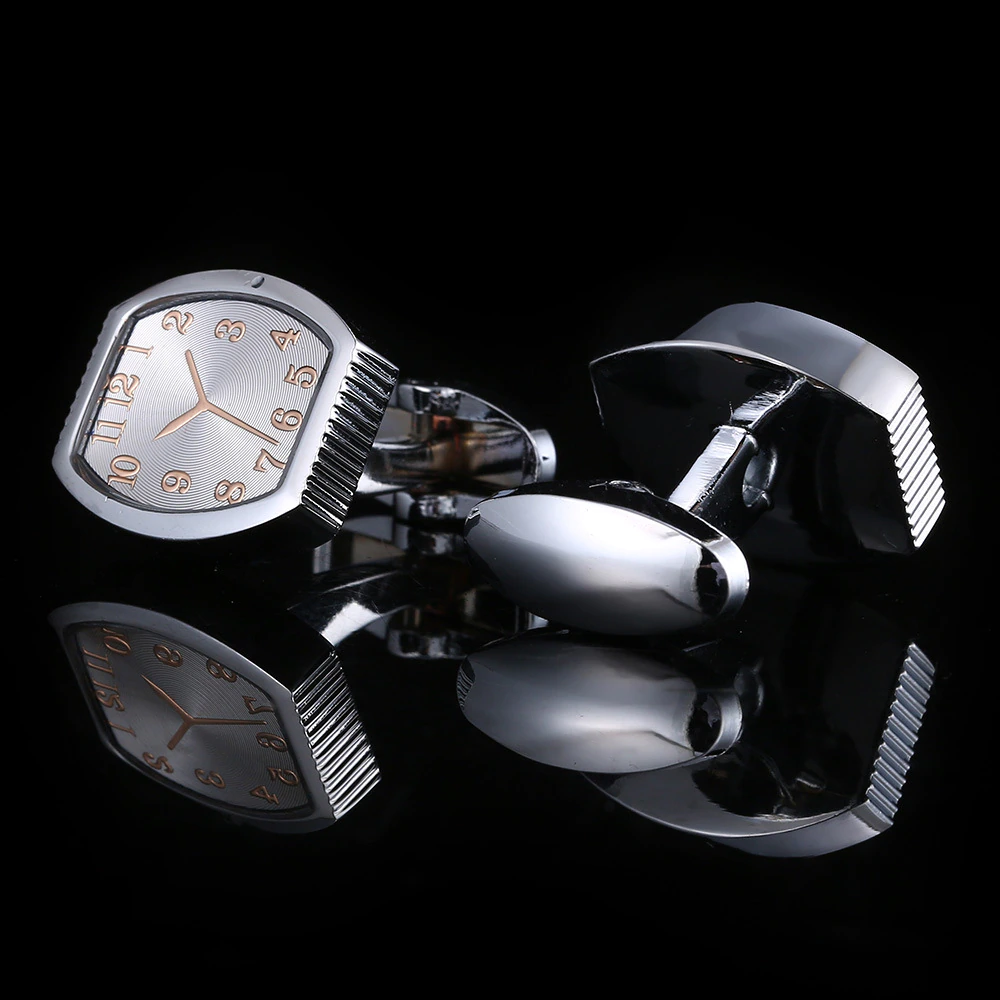 View 2 Silver Shield Watch Cufflinks 