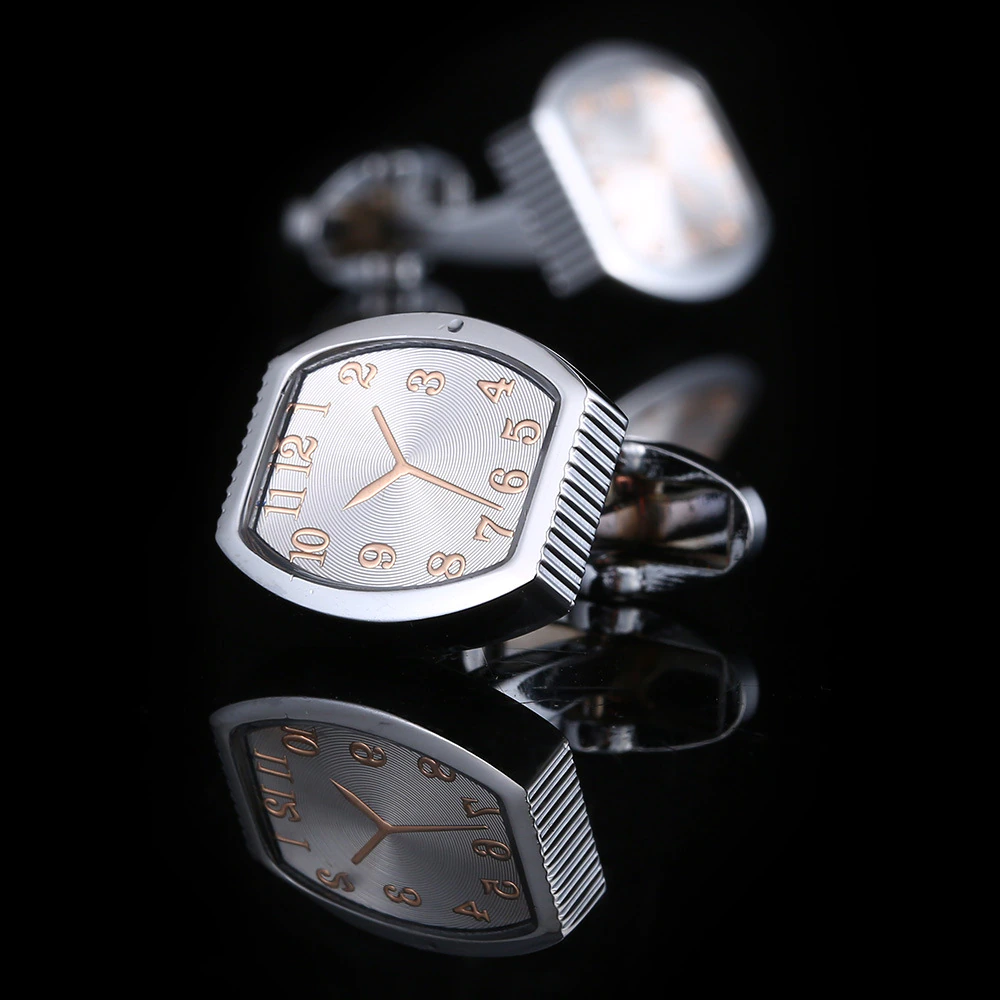 View 4: Silver Shield Watch Cufflinks 