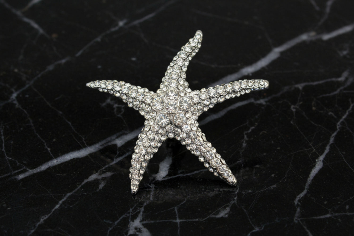 Chrome Starfish Lapel Pin