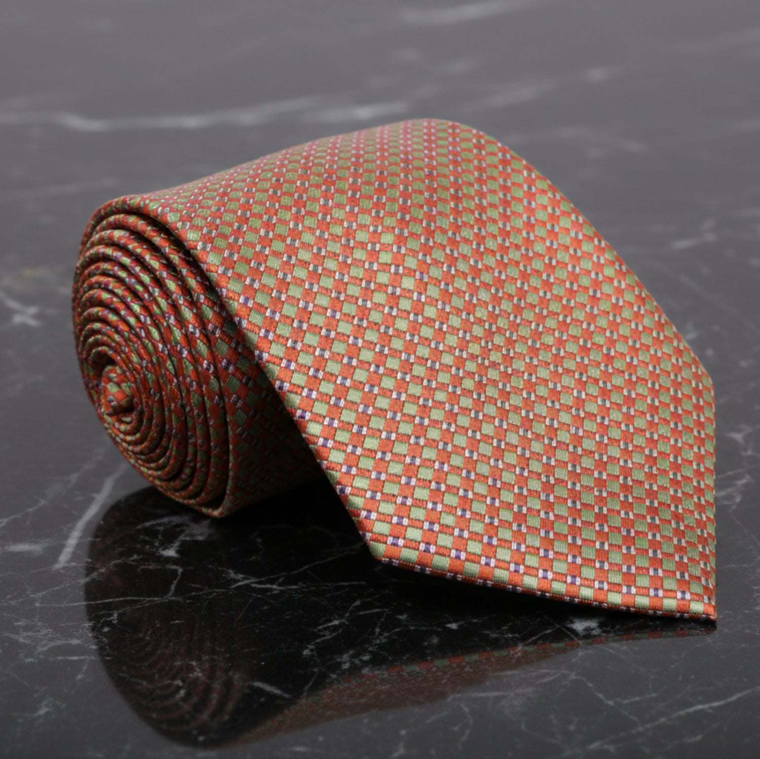 Copper Orange and Green Metallic Perfection Tie  