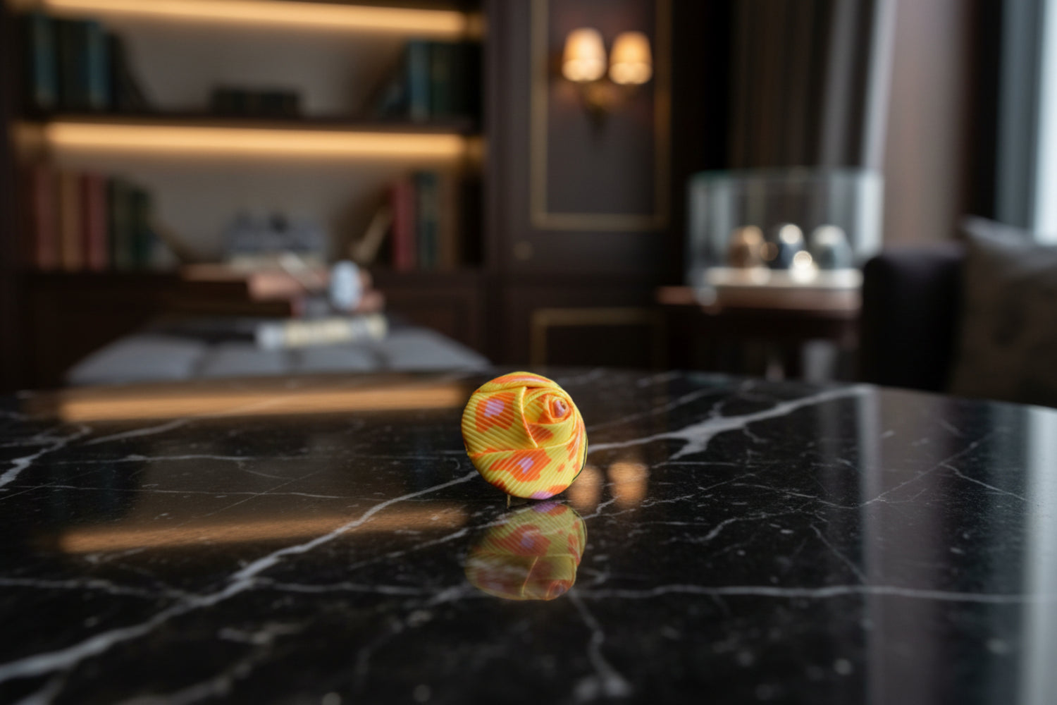 A Yellow, Pink, Orange Leopard Pattern Lapel Bud Flower