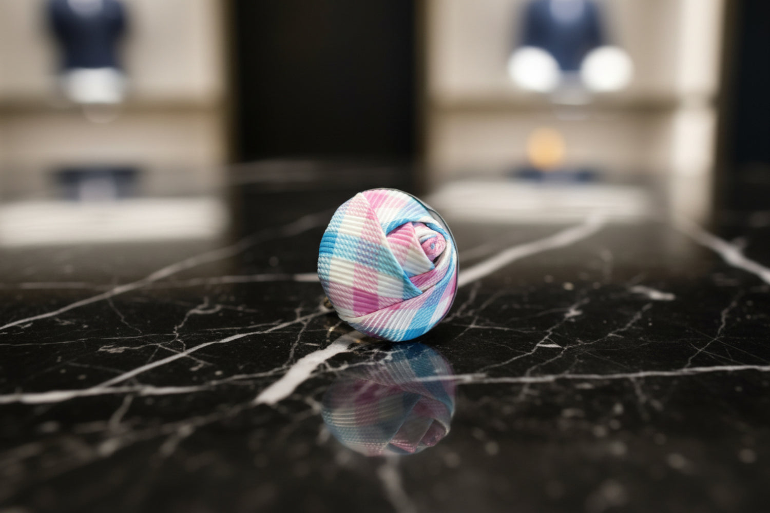 A Light Blue, Light pink Pattern Lapel Bud Flower