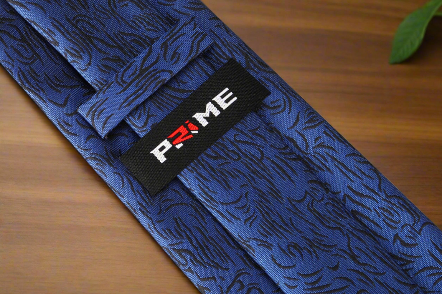 Navy Blue, Black Abstract Lines Necktie Keep