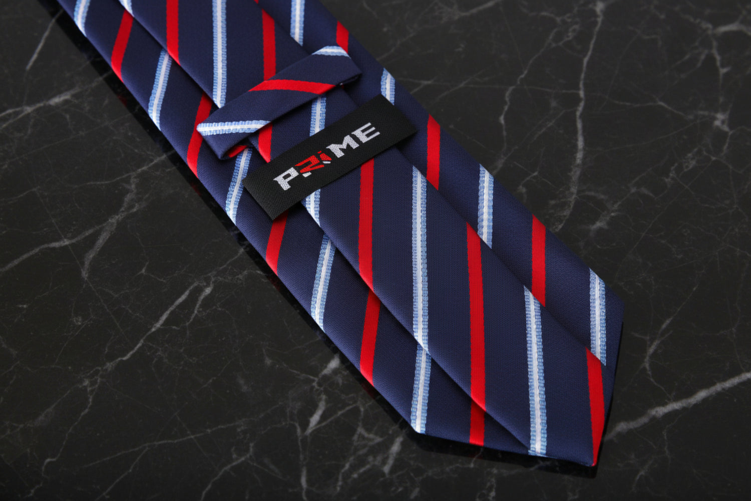 Tie Keep: Blue, Red, Light Blue Stripe Tie