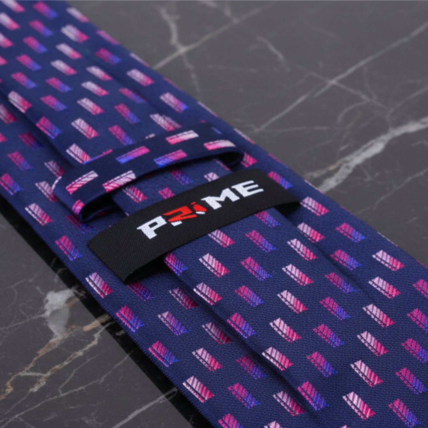 Deep Blue Pink Columns Tie Keep