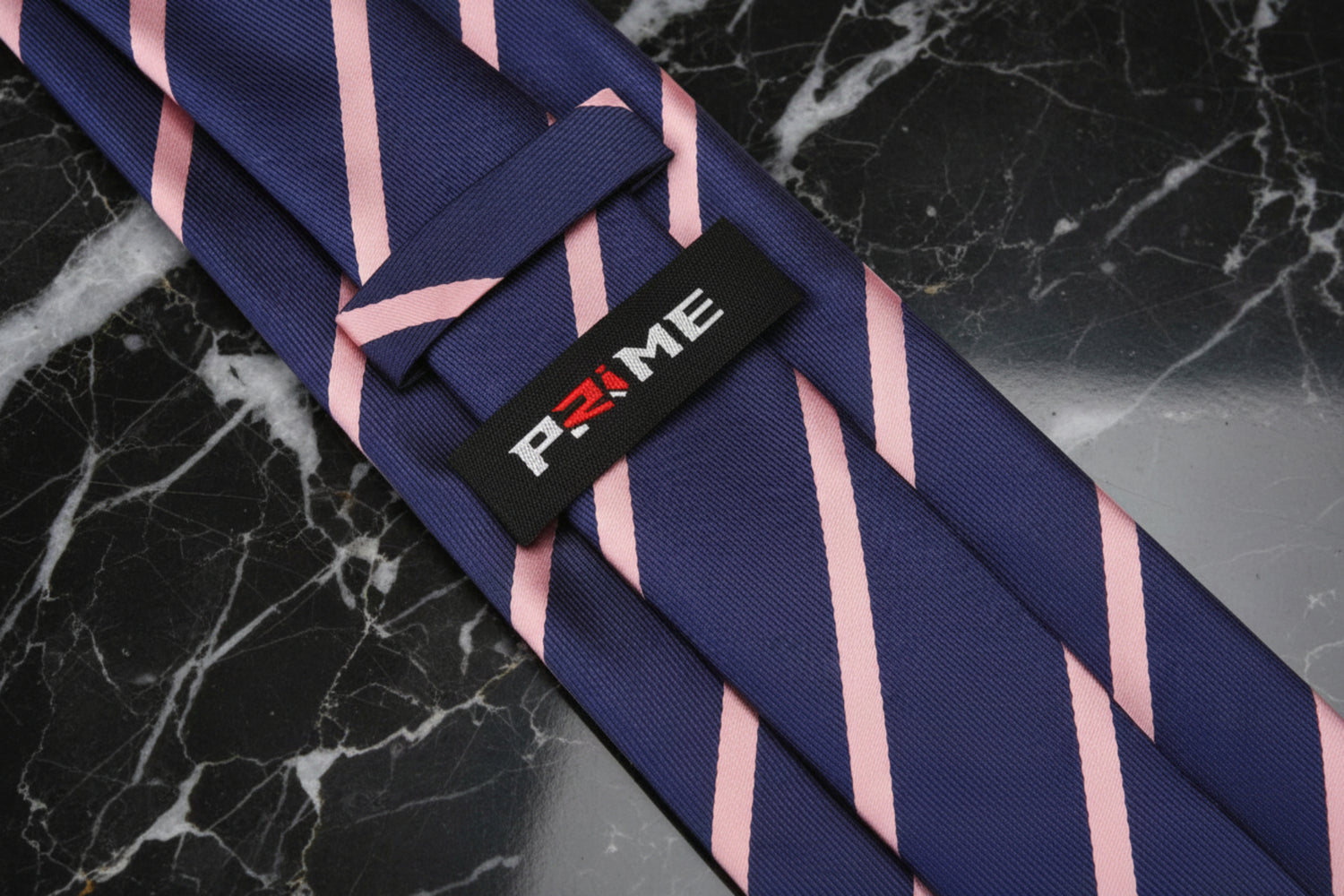 Navy Blue with Salmon Stripe Tie  Keep