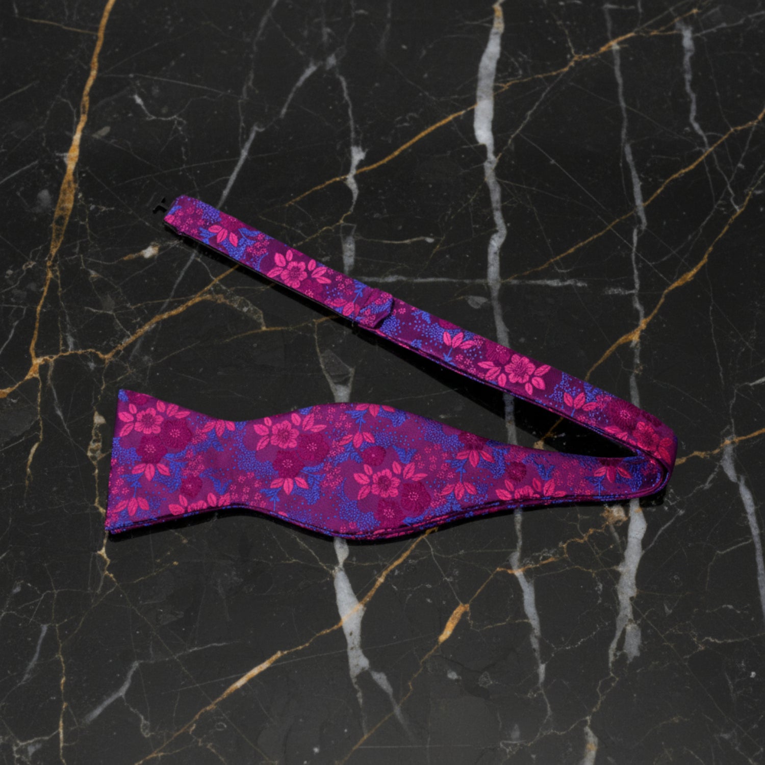 Dark Pink, Pink Floral Bow Tie Self tie