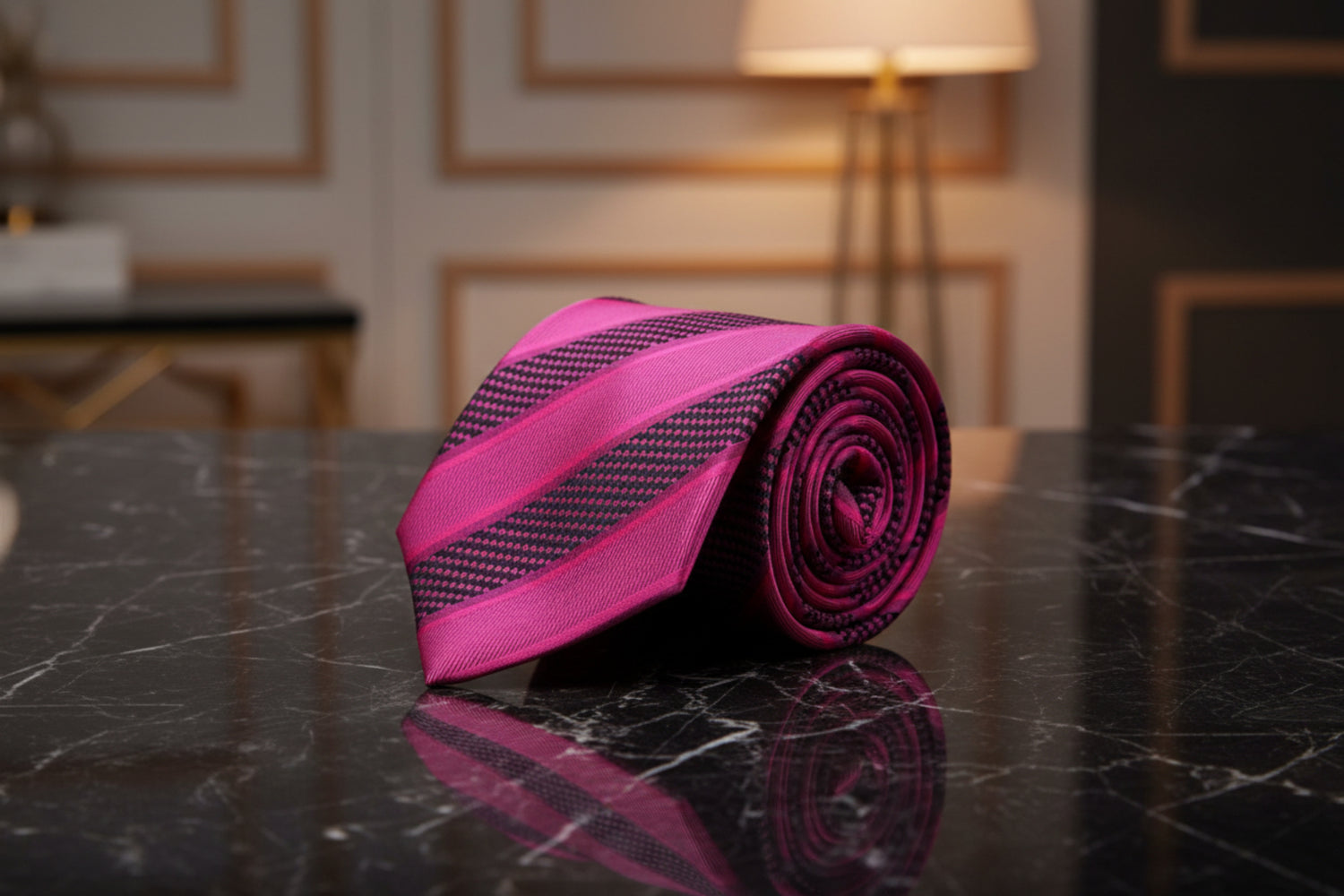 Dark Pink Stripe Tie