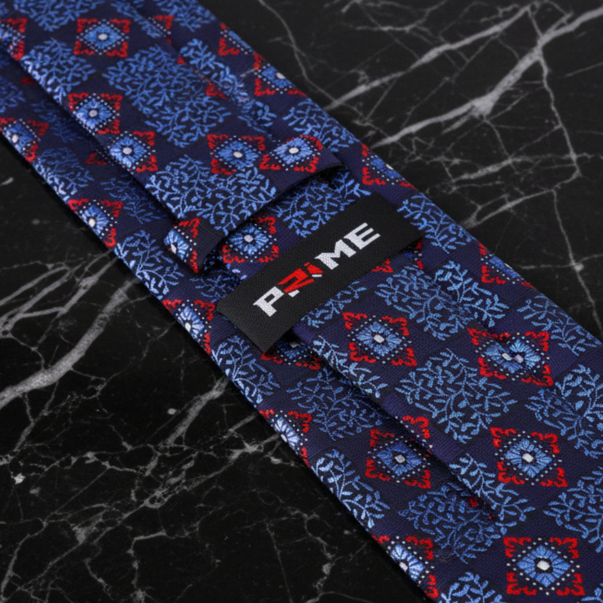 tie Keep: Blue, Red Geometric Burst Necktie  