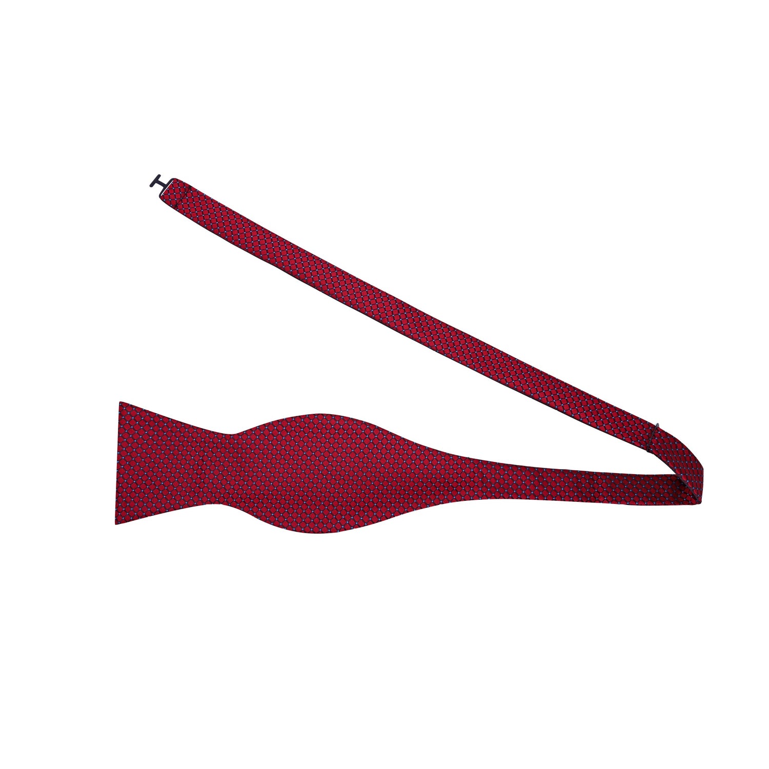 Self Tie Bow Tie: A Burgundy Small Geometric Diamond With Small Dots Pattern Self Tie Bow Tie