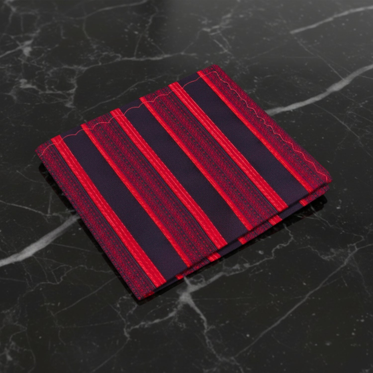 A Black Cherry Stripe Pattern Pocket Square