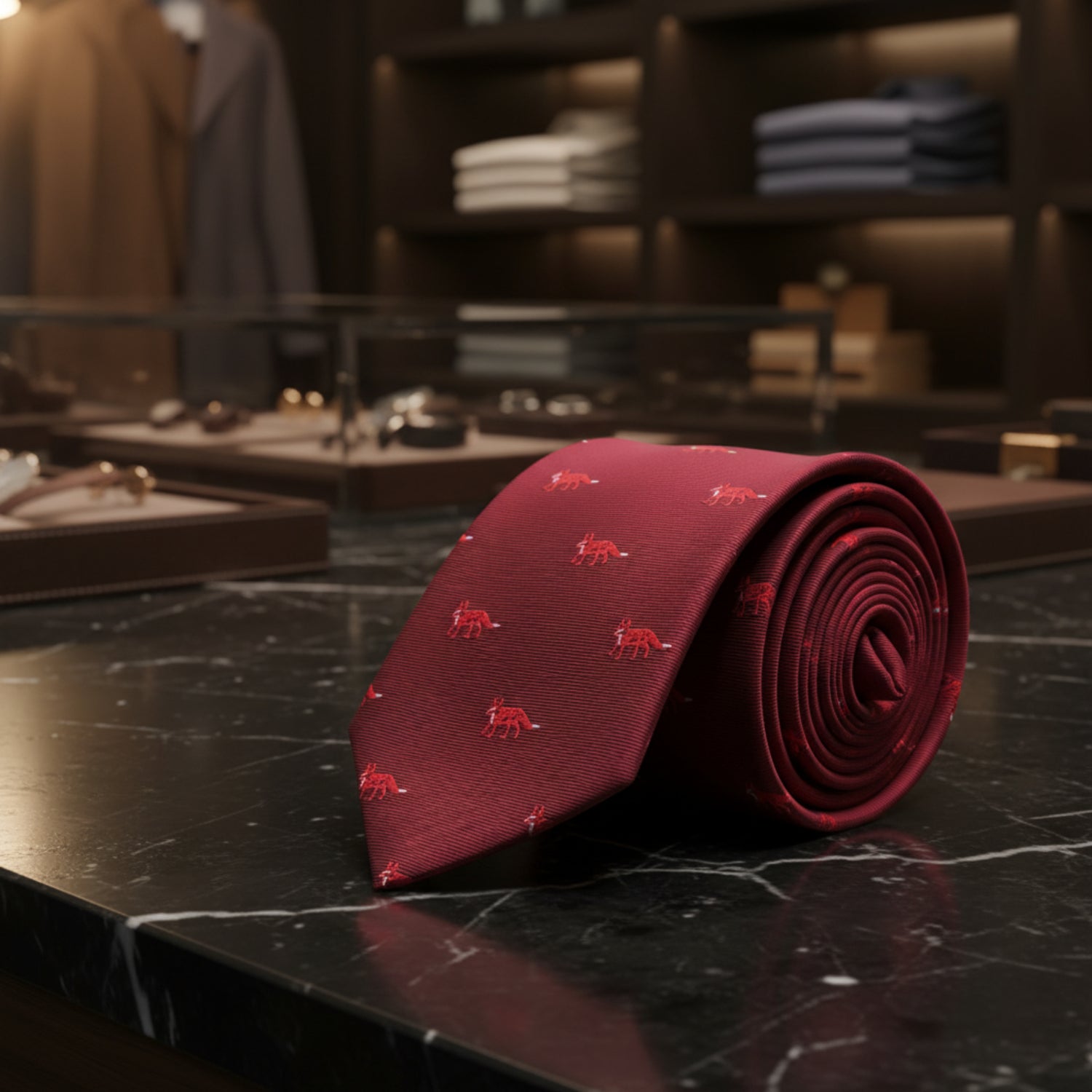 Deep Red, Red Fox Necktie 