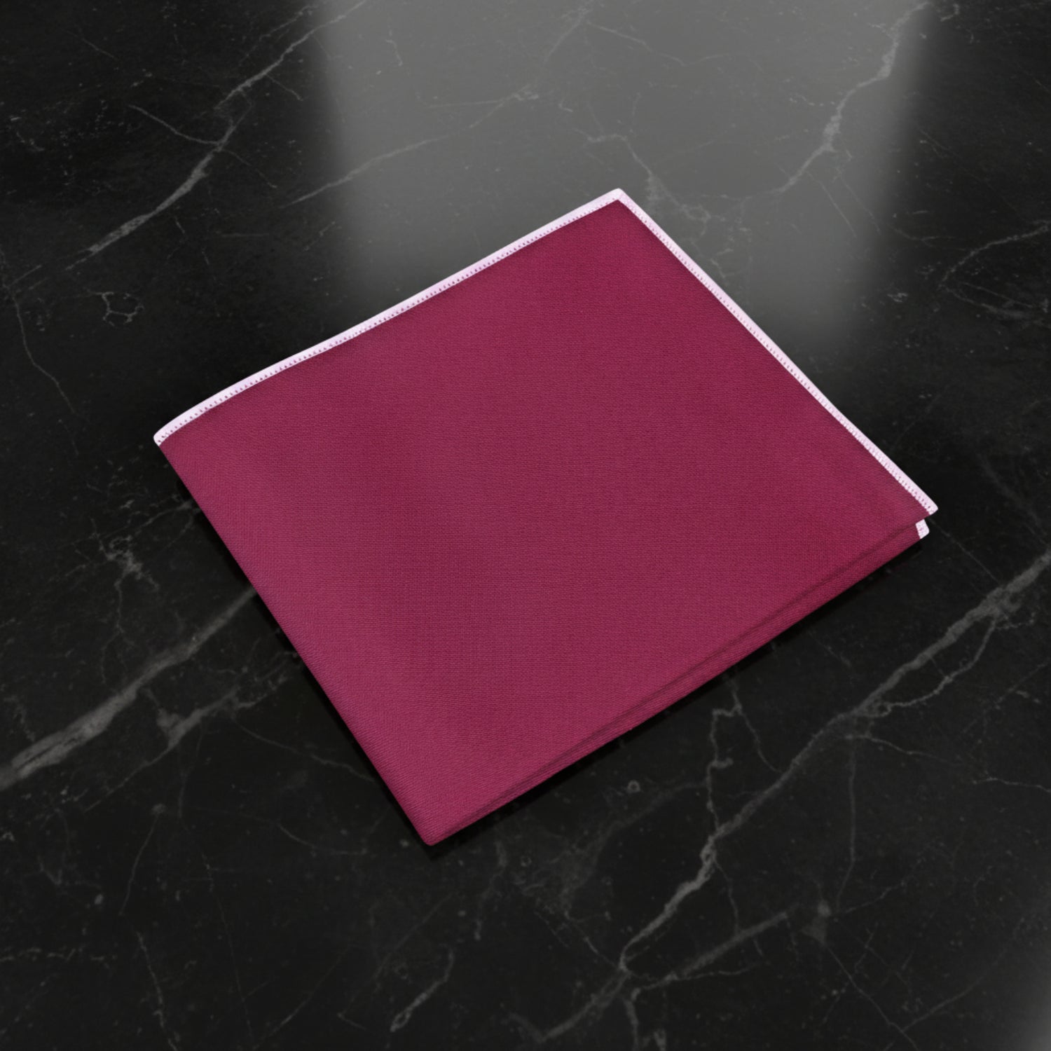 Deep Red with White Edge Pocket Square