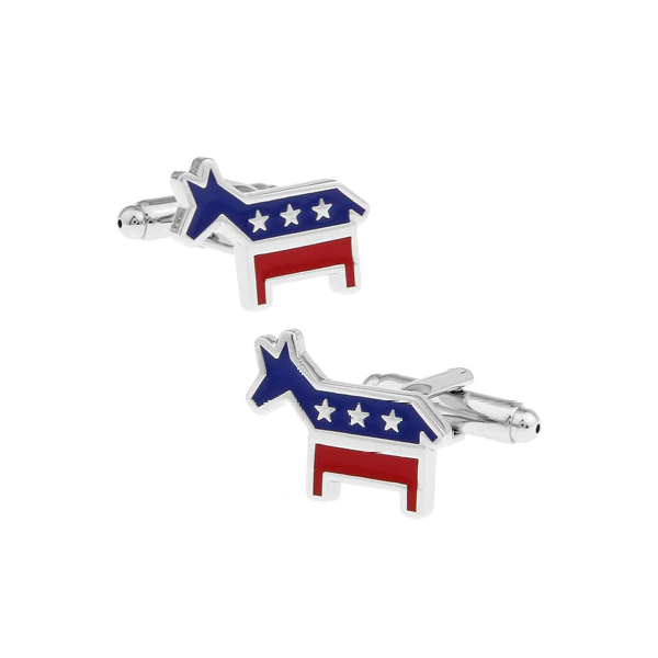 Blue Red Democrat Donkey Cuff-links 2