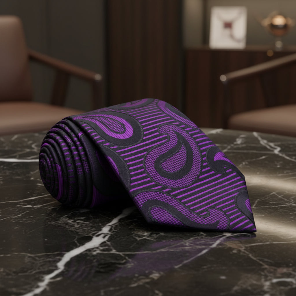 Purple Paisley Tie||Purple