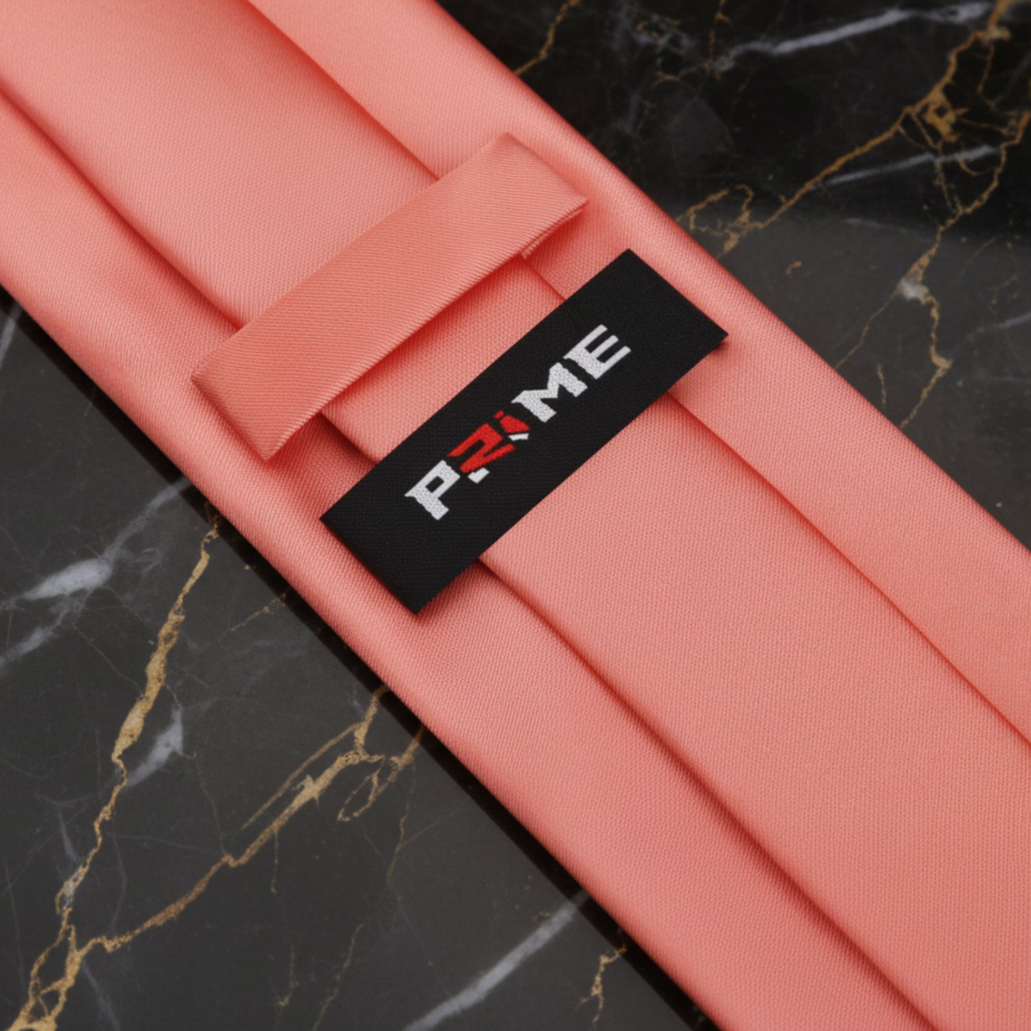 Solid Glossy Rich Coral Silk Necktie Keep