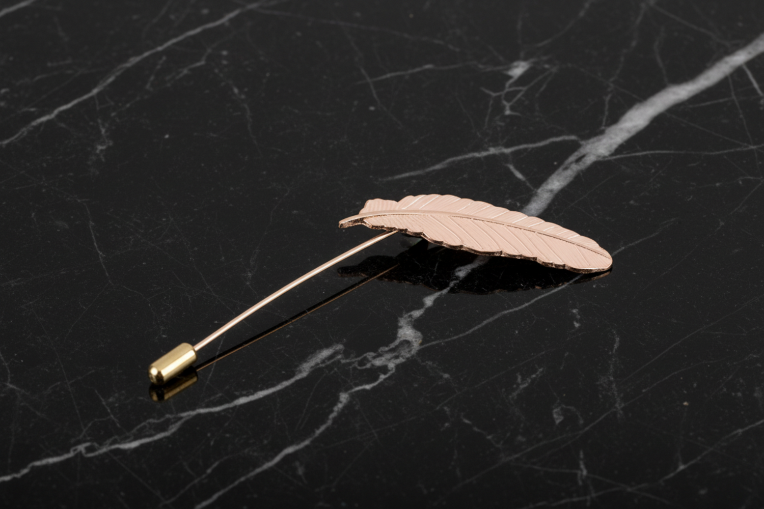 Gold Feather Lapel Pin