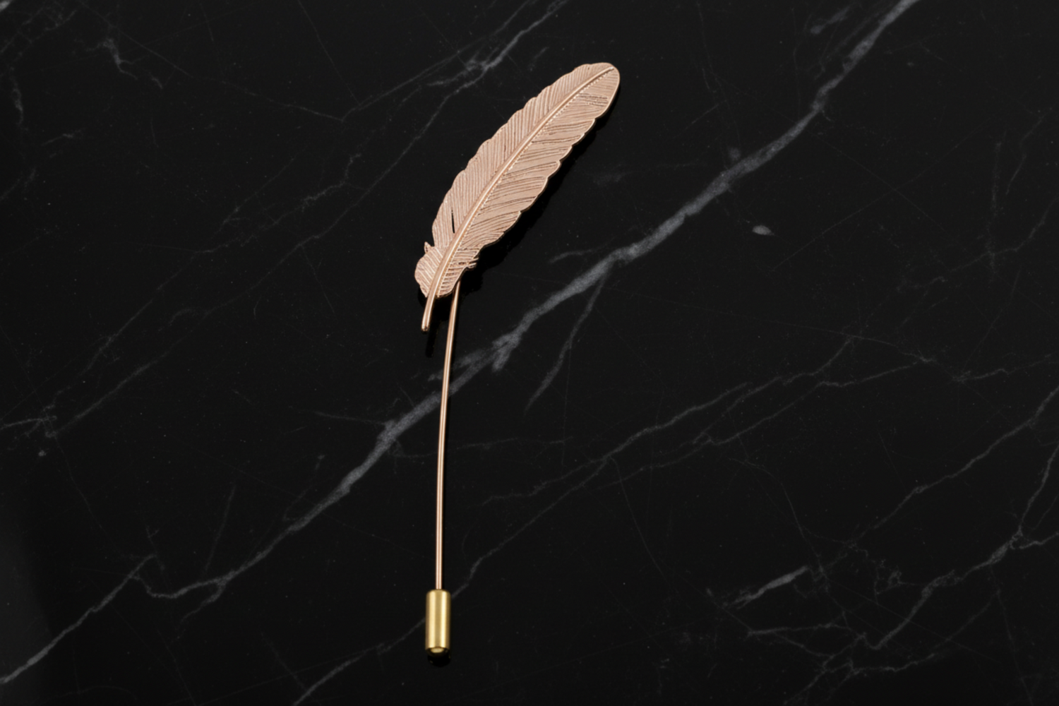 Brass Feather Lapel Pin